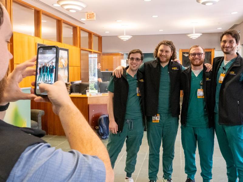 v.c.u. nursing students smile for a group photo