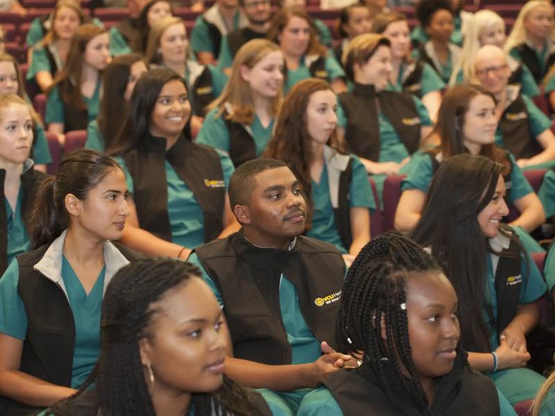 v.c.u. nursing students listen to a lecture