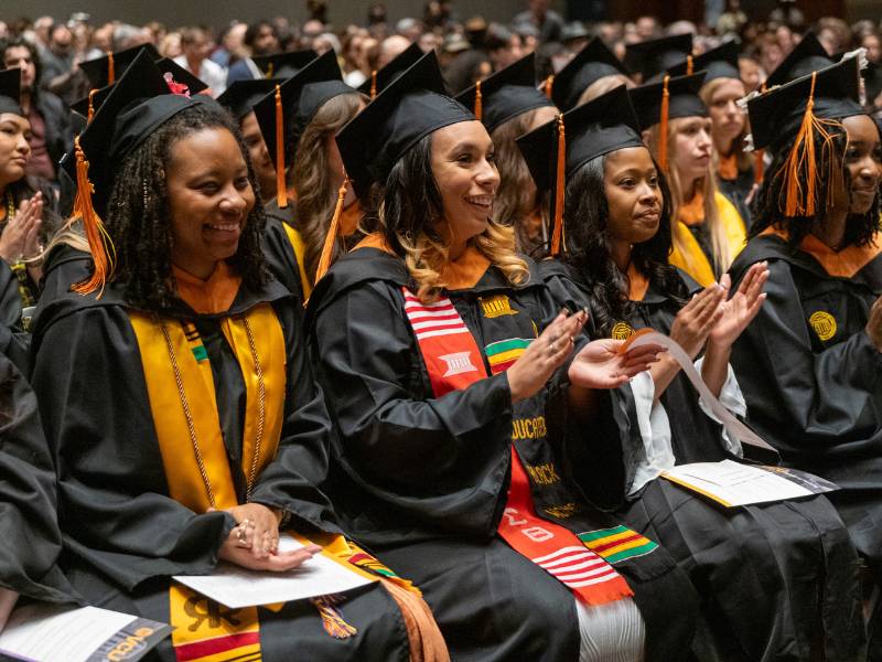 v.c.u. nursing graduates listen to speakers at the ceremony