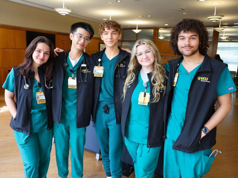 v.c.u. nursing students pose together after the vesting ceremony